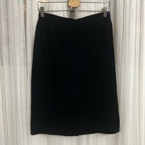 Hand crafted velour/silk black pencil skirt! Quiet Luxury! Holiday party! Size S